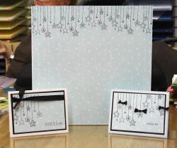 here you see 2 cards and a sample scrapbook page
