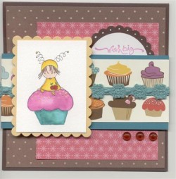 Jeanette Smith used CUPPYCAKE with a HUGGABUG on top