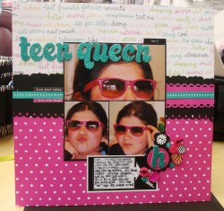 Denabella made a layout using GLITTER THICKERS, PRIMA PEBBLES (REBELLIOUS COLLECTION) and American Crafts paper!
