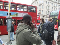 ya we are typical tourists taking pictures of double decker buses
