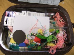 the Inside of the YUMMY sewing basket- NOT so much HAPPY