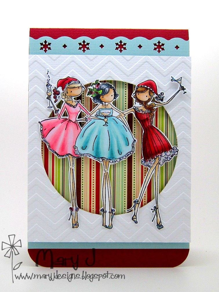 Stamping Bella Uptown Girls Three Amigas rubber stamp. Click through for blog post with inspiration!