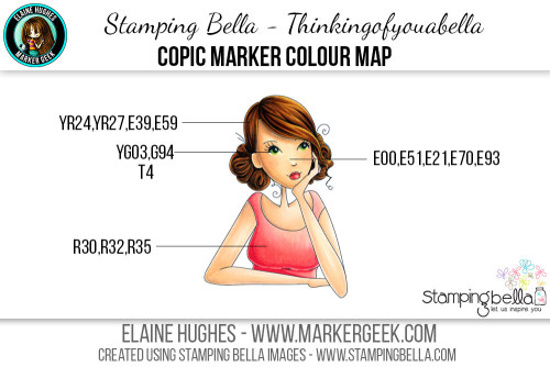 Stamping Bella - Thinkingofyouabella Copic Marker Colour Map by Elaine Hughes Marker Geek