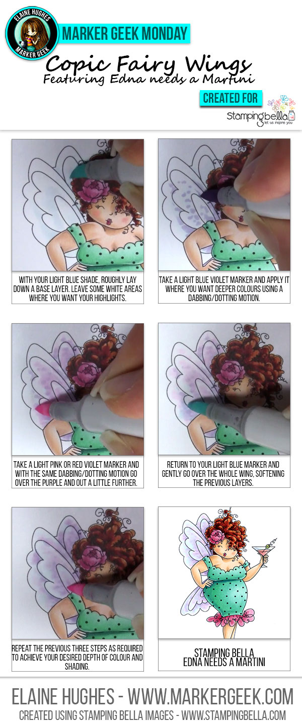Marker Geek Monday Copic Colouring Quick and Easy Fairy Wings. Click through to see the step by step and watch a video!