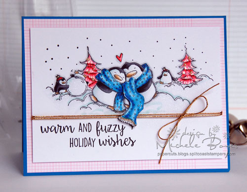 Stamping Bella Warm and Fuzzy Penguins rubber stamp. Click through for blog post with inspiration!