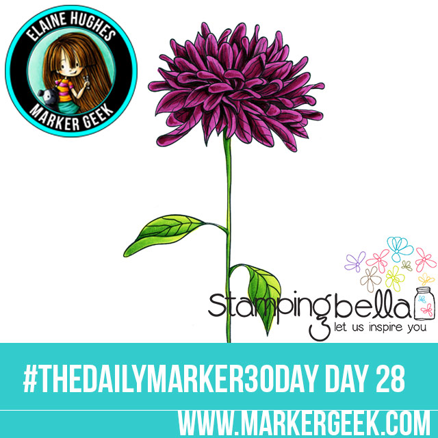 Stamping Bella Flower for a True Friend #thedailymarker30day Click through for Copic Colour Maps and videos!
