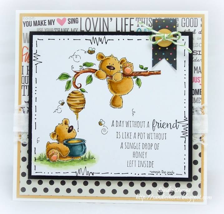 Bellarific Friday challenge at Stamping Bella- USING HONEY BEAR STUFFIES our stamp of the month for AUGUST 2016! 20% off all month long