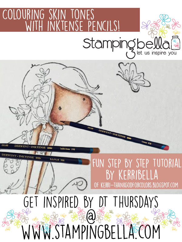 Stamping Bella Colouring Skin with Derwent Inktense Pencils Tutorial. Click through for the step by step guide!