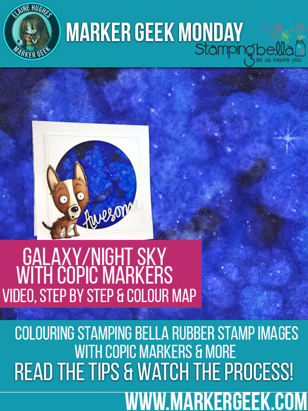 Marker Geek Monday Copic Galaxy or Night Sky Background. Click through to read the post and watch the video!