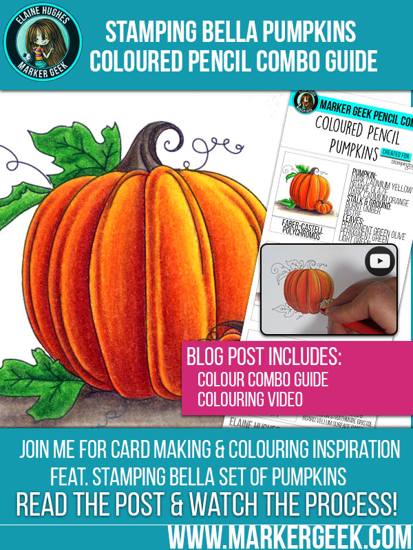 Marker Geek - Colouring Pumpkins with Coloured Pencils. Click through for video and pencil combo guide!