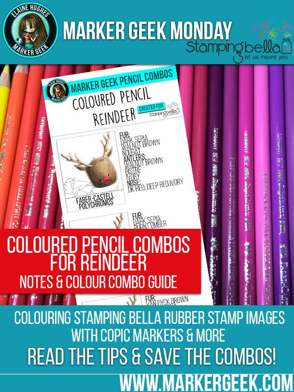 Marker Geek Monday - Colouring Reindeer with Coloured Pencils. Click through to read the blog post!