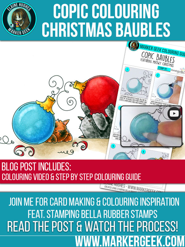 Marker Geek - Colouring Reflective Christmas Baubles. Click through for more info!