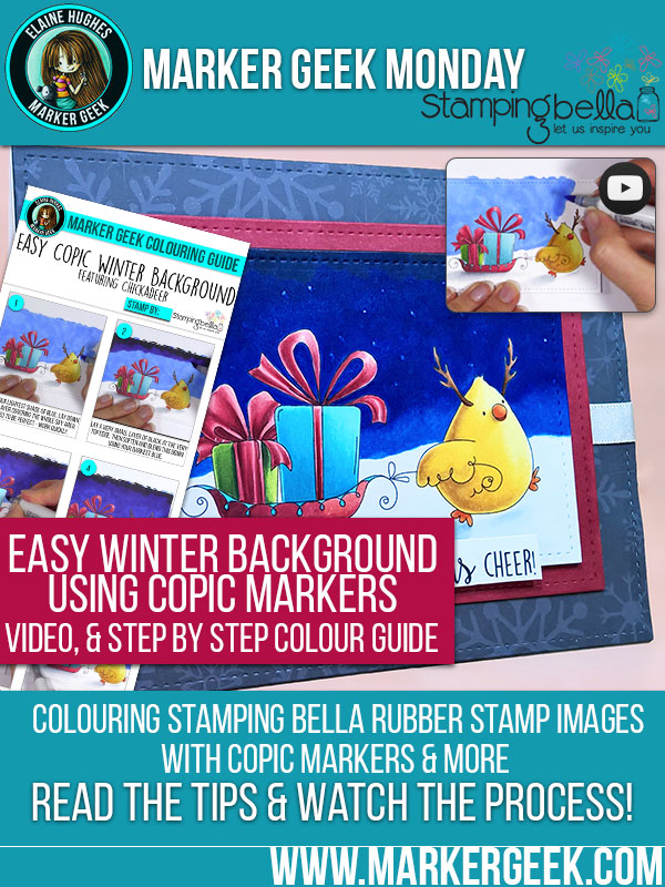 Marker Geek Monday: Colour an Easy Winter Background using Copic Markers. Click through to read the post, watch the video and check out the step by step guide!