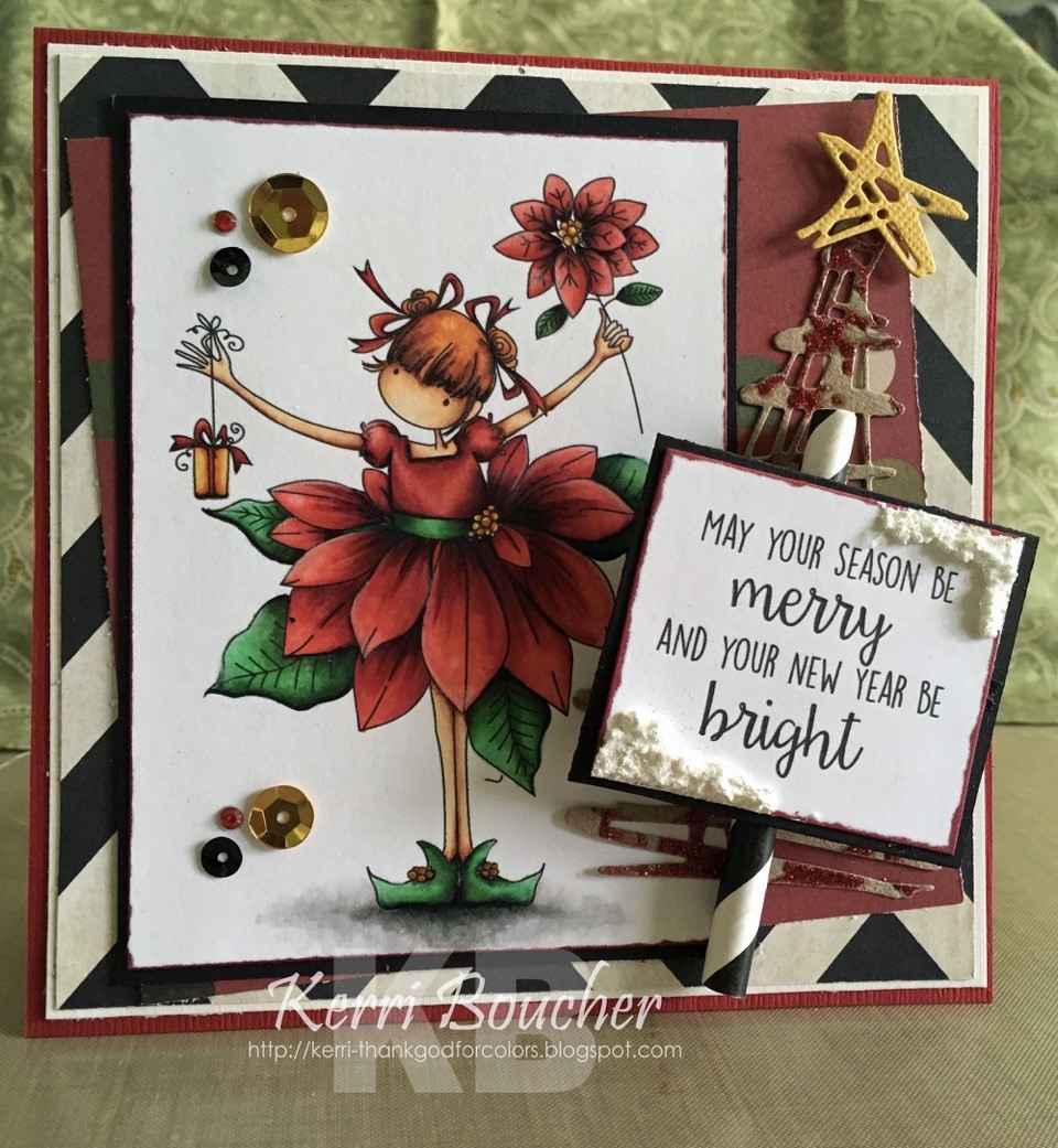 Stampingbella HOLIDAY RELEASE- TINY TOWNIE PAMELA the POINSETTIA