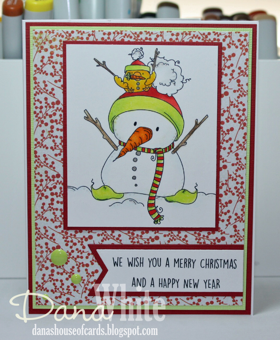 STAMPING BELLA HOLIDAY RELEASE-SNOWMAN with a CHICK ON TOP