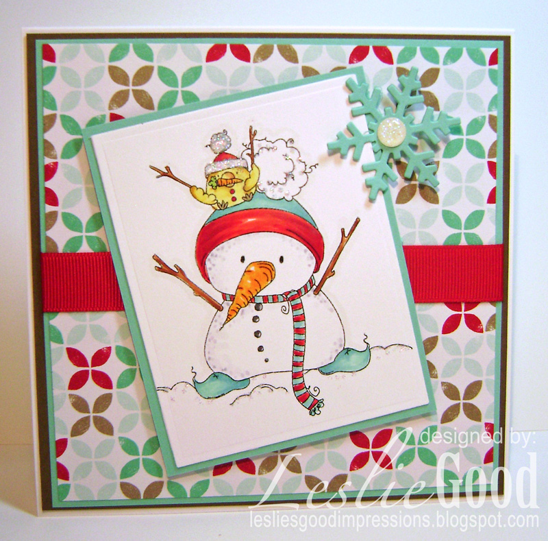 STAMPING BELLA HOLIDAY RELEASE-SNOWMAN with a CHICK ON TOP