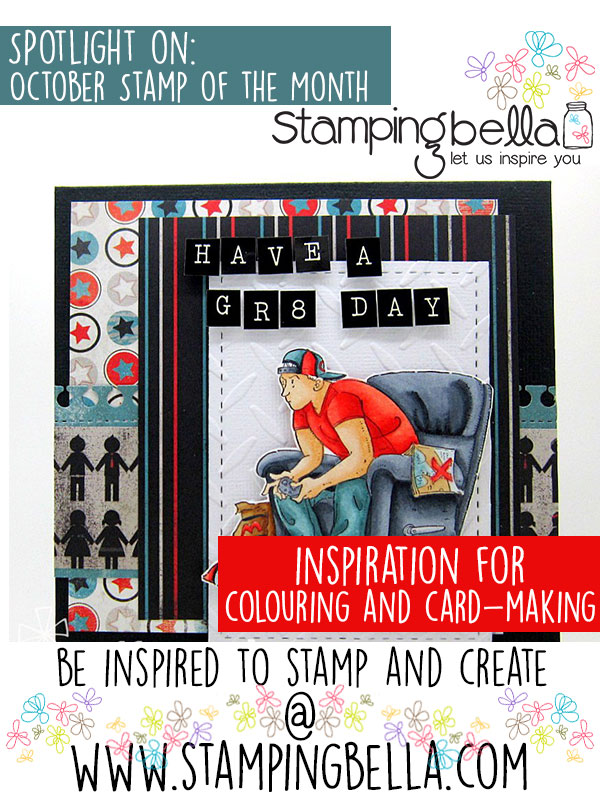 Stamping Bella Spotlight On October 2016 Stamp of the Month - Mo Manning Game On. Click through for all the inspiration!