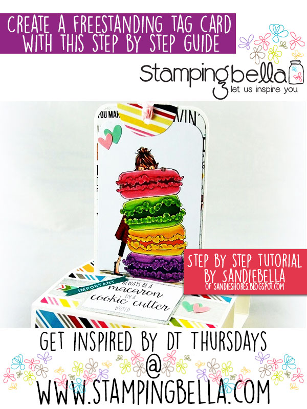 DT Thursday - Create a Freestanding Tag Card with Sandiebella. Click through for full step by step guide!