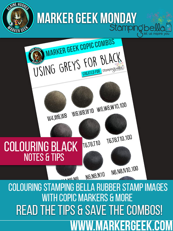 Marker Geek Monday - Using Copic Greys to Colour Black. Click through for blog post!