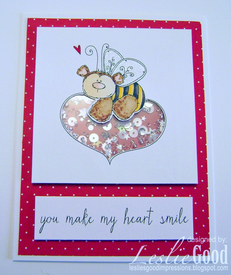 Stamping Bella JANUARY 2017 rubber stamp release- THE BEE AND THE HEART card by Lesliebella