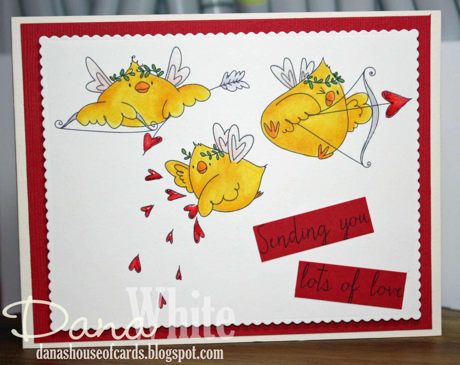 Stamping Bella JANUARY 2017 rubber stamp release- CUPID CHICKS card by DANA White