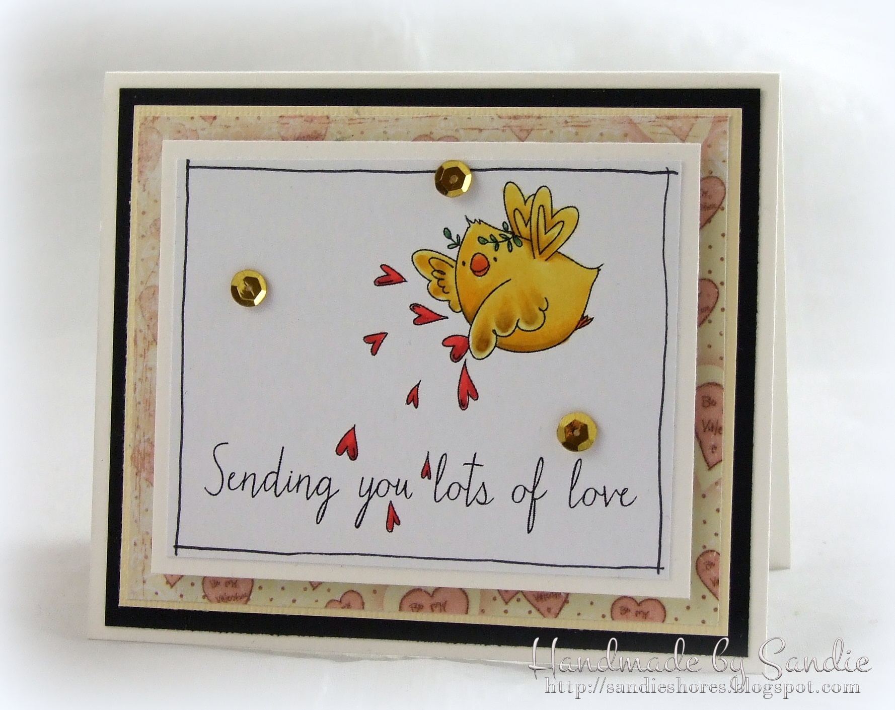 Stamping Bella JANUARY 2017 rubber stamp release- CUPID CHICKS card by Sandie Dunne