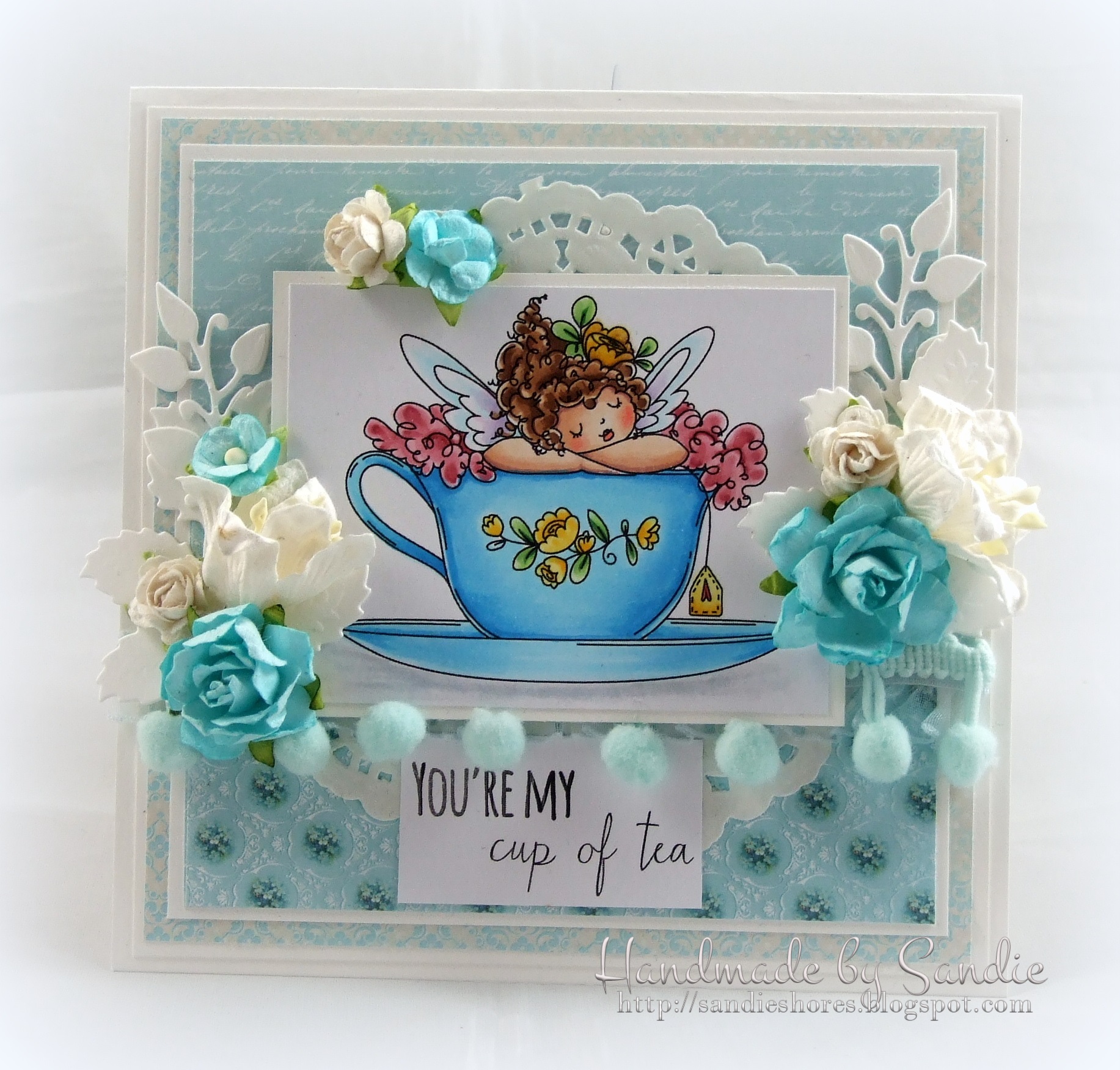 Stamping Bella JANUARY 2017 rubber stamp release-Edna's CUP OF TEA card by Sandie Dunne
