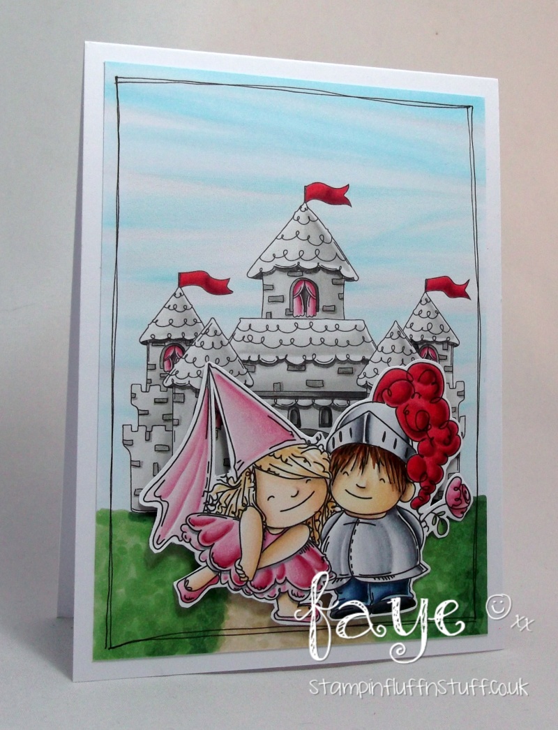 Stamping Bella JANUARY 2017 rubber stamp release-FAIRY TALE SQUIDGIES + SQUIDGY CASTLE card by FAYE WYNN JONES