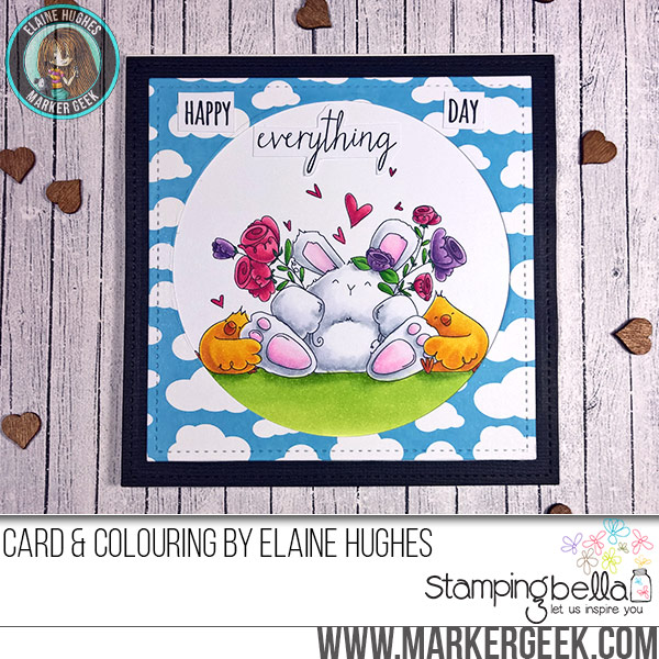 Stamping Bella JANUARY 2017 rubber stamp release-Happy Everything BUNNY WOBBLE ELAINE