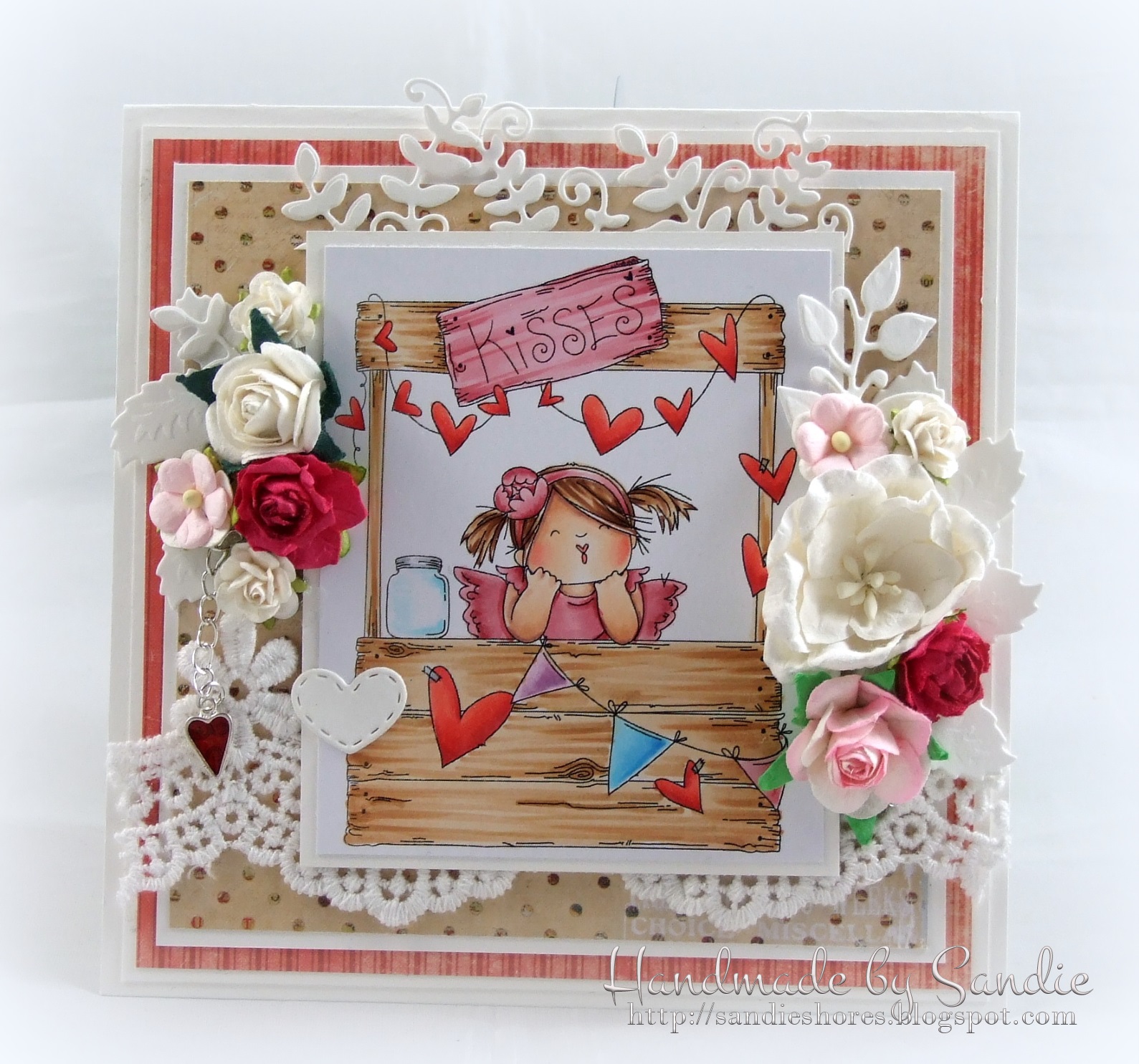 Stamping Bella JANUARY 2017 rubber stamp release- Kissing Booth SQUIDGIES card by Sandie Dunne