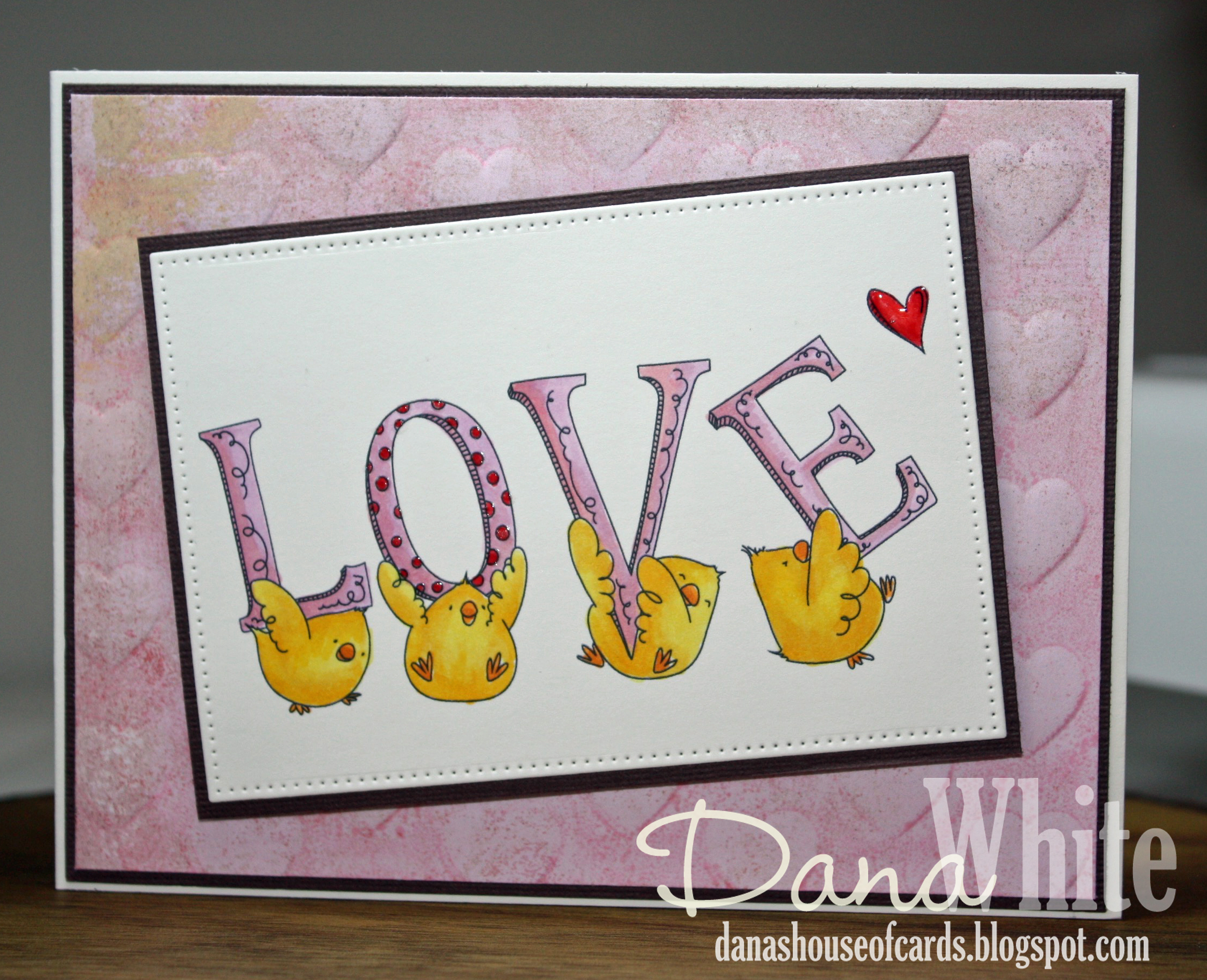 Stamping Bella JANUARY 2017 rubber stamp release- LOVE chicks card by Dana White
