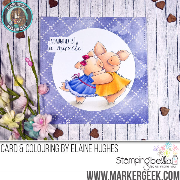 Stamping Bella JANUARY 2017 rubber stamp release- Petunia and her MIRACLE card by Elaine Hughes