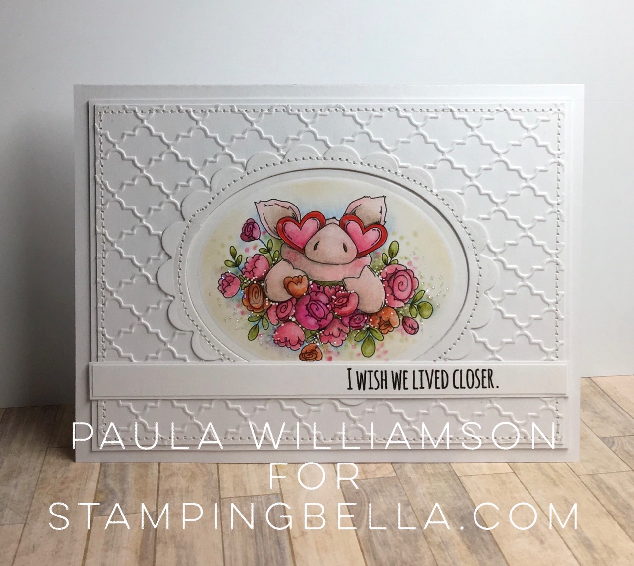 Stamping Bella JANUARY 2017 rubber stamp release- Petunia's in Love card by Paula Williamson