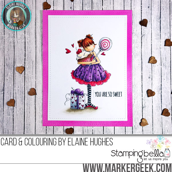 Stamping Bella JANUARY 2017 rubber stamp release-Tiny Townie Sammy is SWEET card by Elaine Hughes