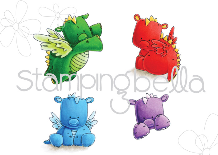 Stamping Bella JANUARY 2017 rubber stamp release-SET OF DRAGONS