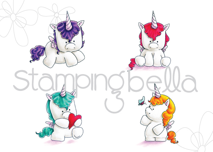 Stamping Bella JANUARY 2017 rubber stamp release-SET OF UNICORNS