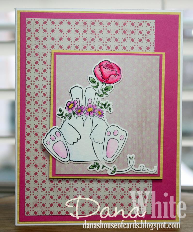 Bellarific Friday challenge Jan. 13th 2017-MOJOBELLA CARD SKETCH-the BUNNY WOBBLE and the PEONY card by Dana White