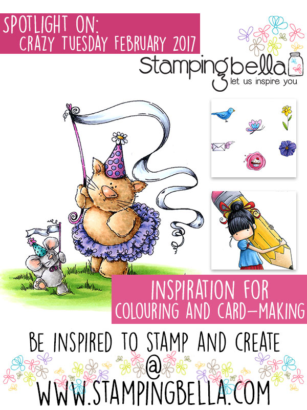 Spotlight On Stamping Bella Feb 2017 Crazy Tuesday. Click through for the inspiration!