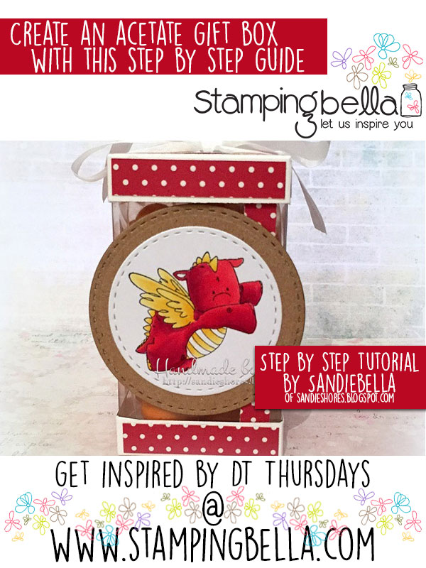 Stamping Bella DT Thursday - Create an Acetate Gift Box with Sandiebella. Click through for full step by step guide!