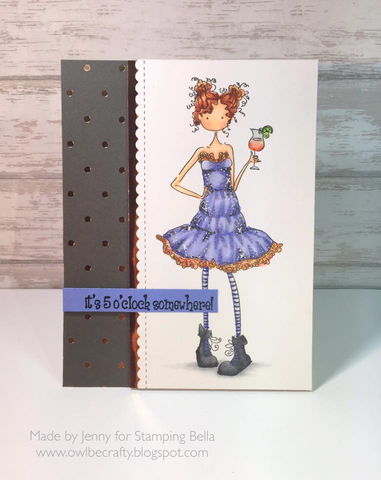 Bellarific Friday with Stamping Bella- Rubber stamp used Uptown girl MADISON has a MARGARITA  card made by JENNY BORDEAUX