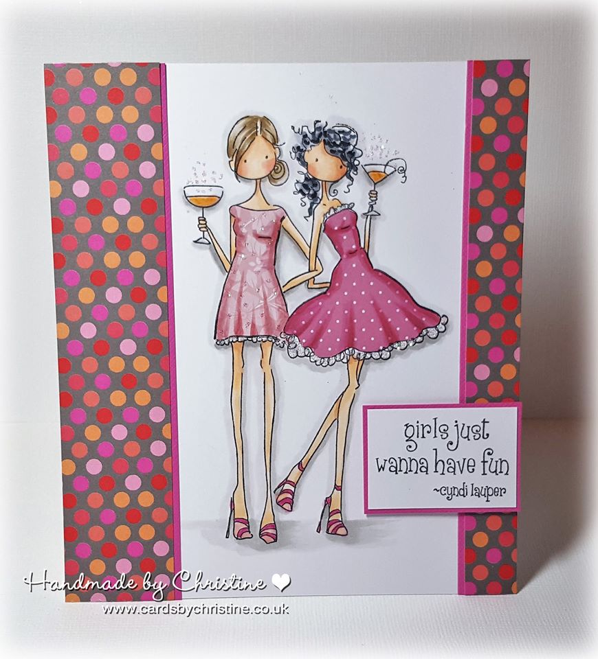 Bellarific Friday with Stamping Bella- Rubber stamp used UPTOWN GIRLS VICTORIA and JULIETTE card made by Christine Levison