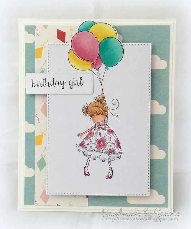 Bellarific Friday INSPIRATION PHOTO CHALLENGE- RUBBER STAMP USED: TINY TOWNIE BLOSSOM LOVES BALLOONS , CARD MADE BY SANDIE DUNNE