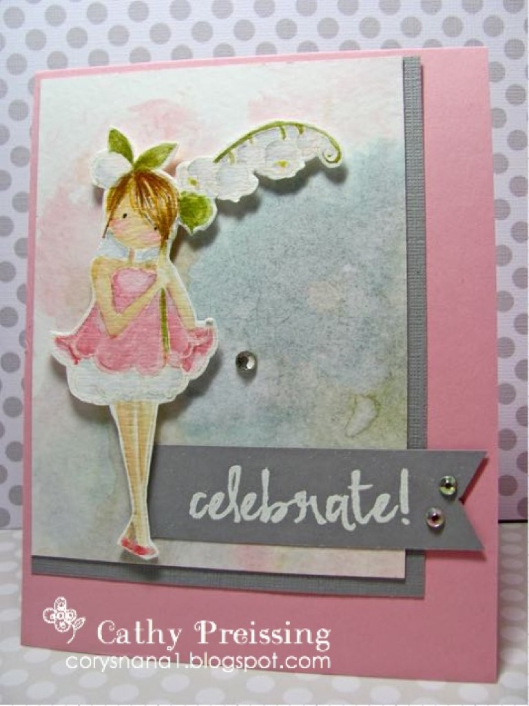 Bellarific Friday by Stamping Bella MARCH 31 2017- TINY TOWNIE GARDEN GIRL LILY OF THE VALLEY rubber stamp  