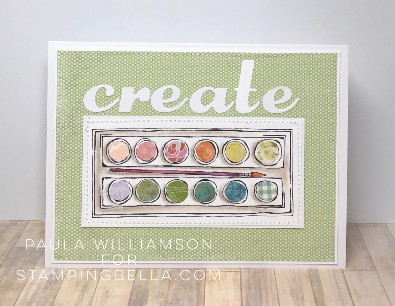 Danielle's SWATCH KIT- CIRCLE PALETTE with BRUSH- CARD BY PAULA WILLIAMSON