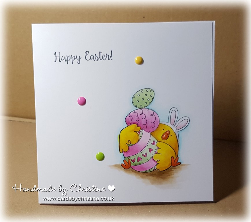 Bellarific Friday by Stamping Bella MARCH 31 2017-EASTER BUNNY CHICK rubber stamp card by CHRISTINE LEVISON