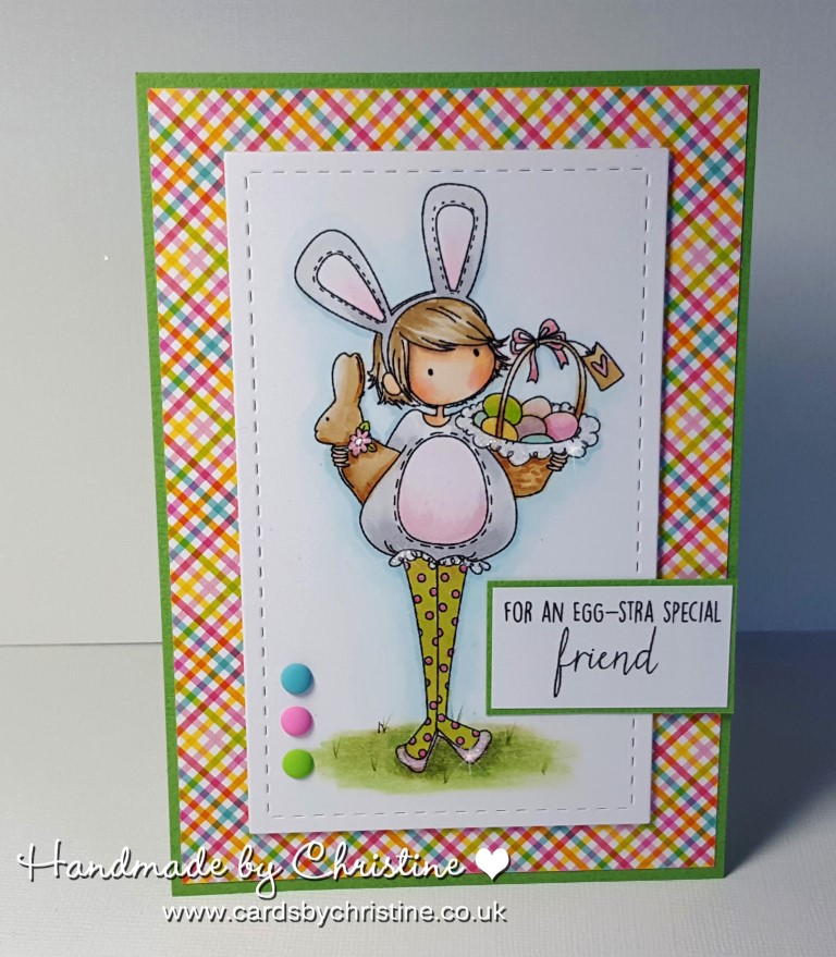 Stampingbella SPRING 2017 RELEASE- TINY TOWNIE ELLA loves EASTER RUBBER STAMP card by Christine Levison