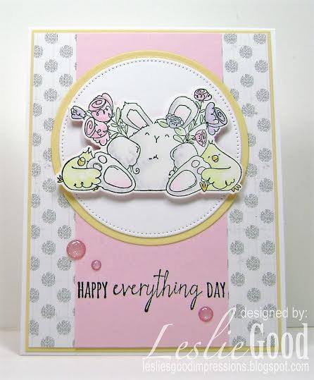Bellarific Friday INSPIRATION PHOTO CHALLENGE- RUBBER STAMP USED: HAPPY EVERYTHING BUNNY WOBBLE , CARD MADE BY LESLIE GOOD