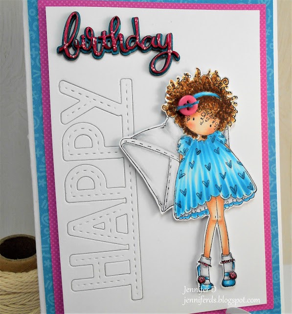 Wonderful Wednesdays With JENNY DIX- Rubber stamp and Cut it out die used: Tiny Townie Lacey has a LETTER