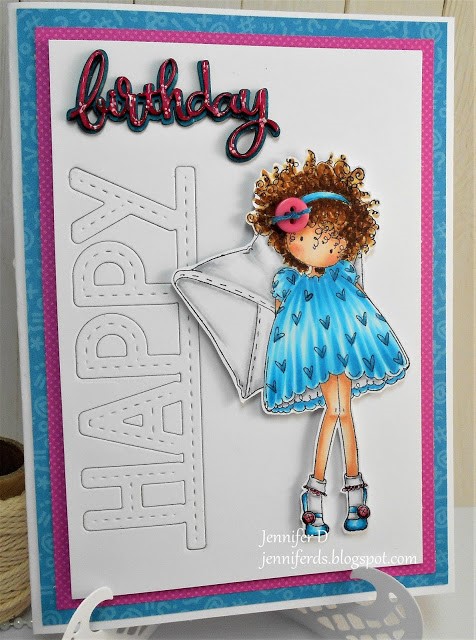 Wonderful Wednesdays With JENNY DIX- Rubber stamp and Cut it out die used: Tiny Townie Lacey has a LETTER