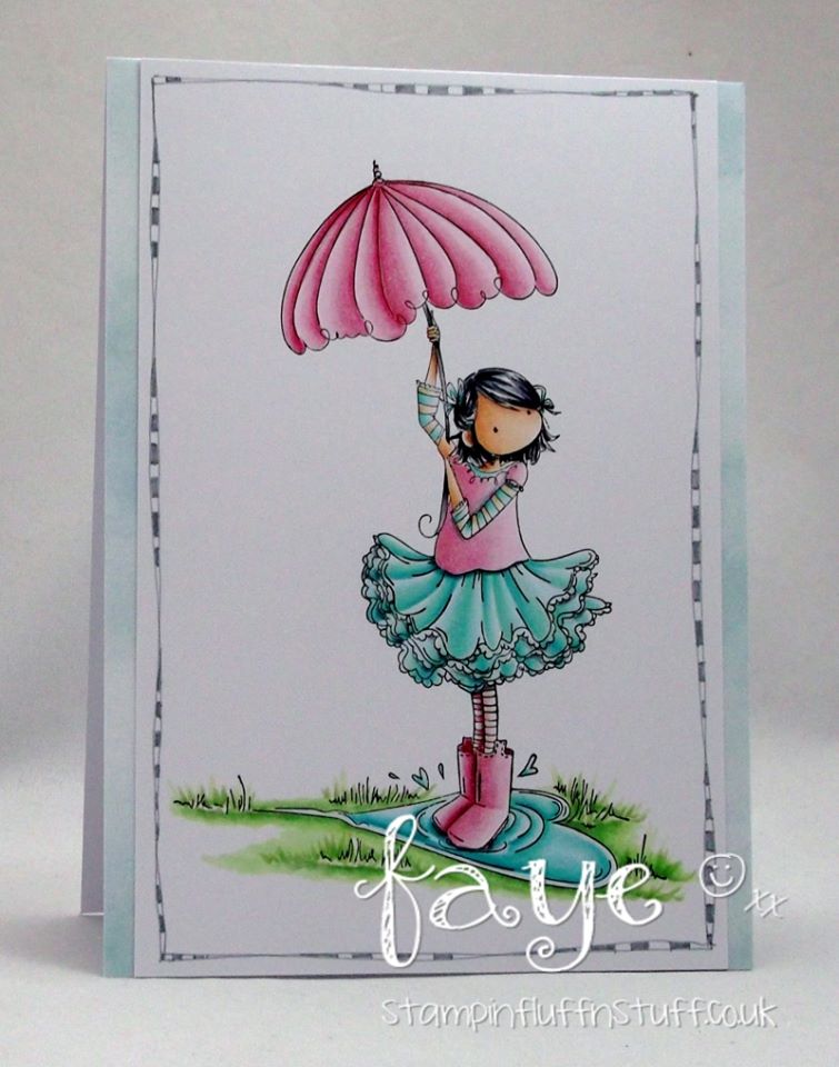 Bellarific Friday INSPIRATION PHOTO CHALLENGE- RUBBER STAMP USED: TINY TOWNIE RACHEL LOVES THE RAIN , CARD MADE BY FAYE WYNN JONES